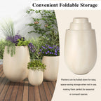 Egg Shaped Lightweight Outdoor Planter, Set of 3
