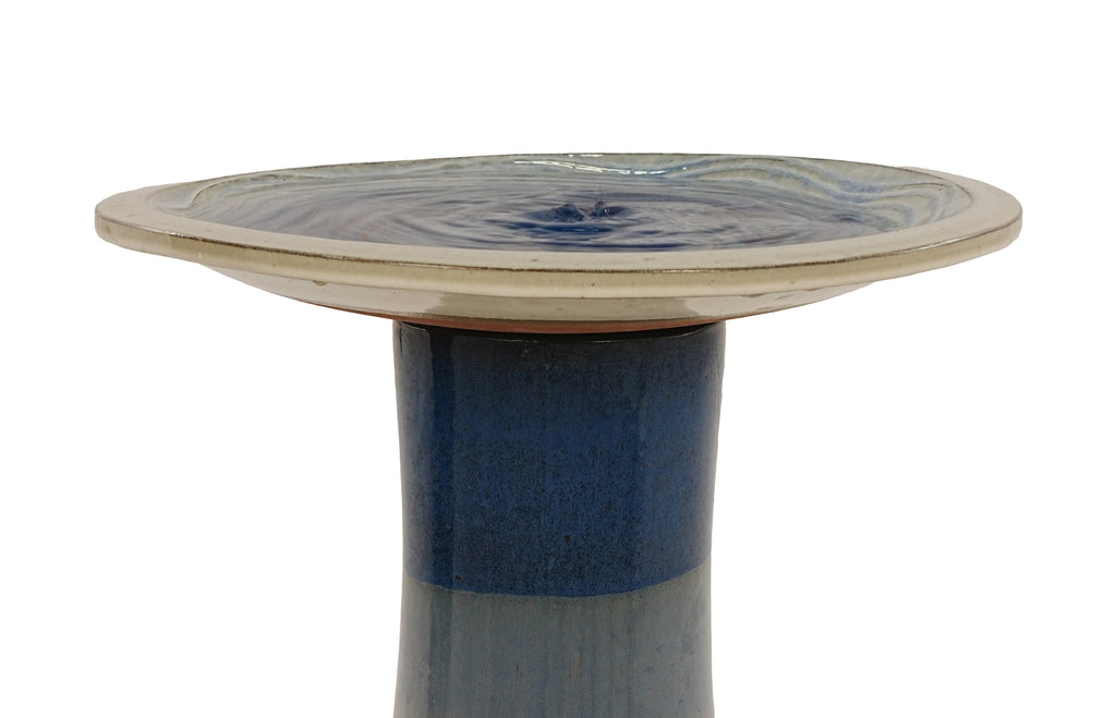 17'' Blue Ombre Ceramic Bird Bath
