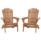 Outdoor Wooden Folding Adirondack Chair, Set of 2