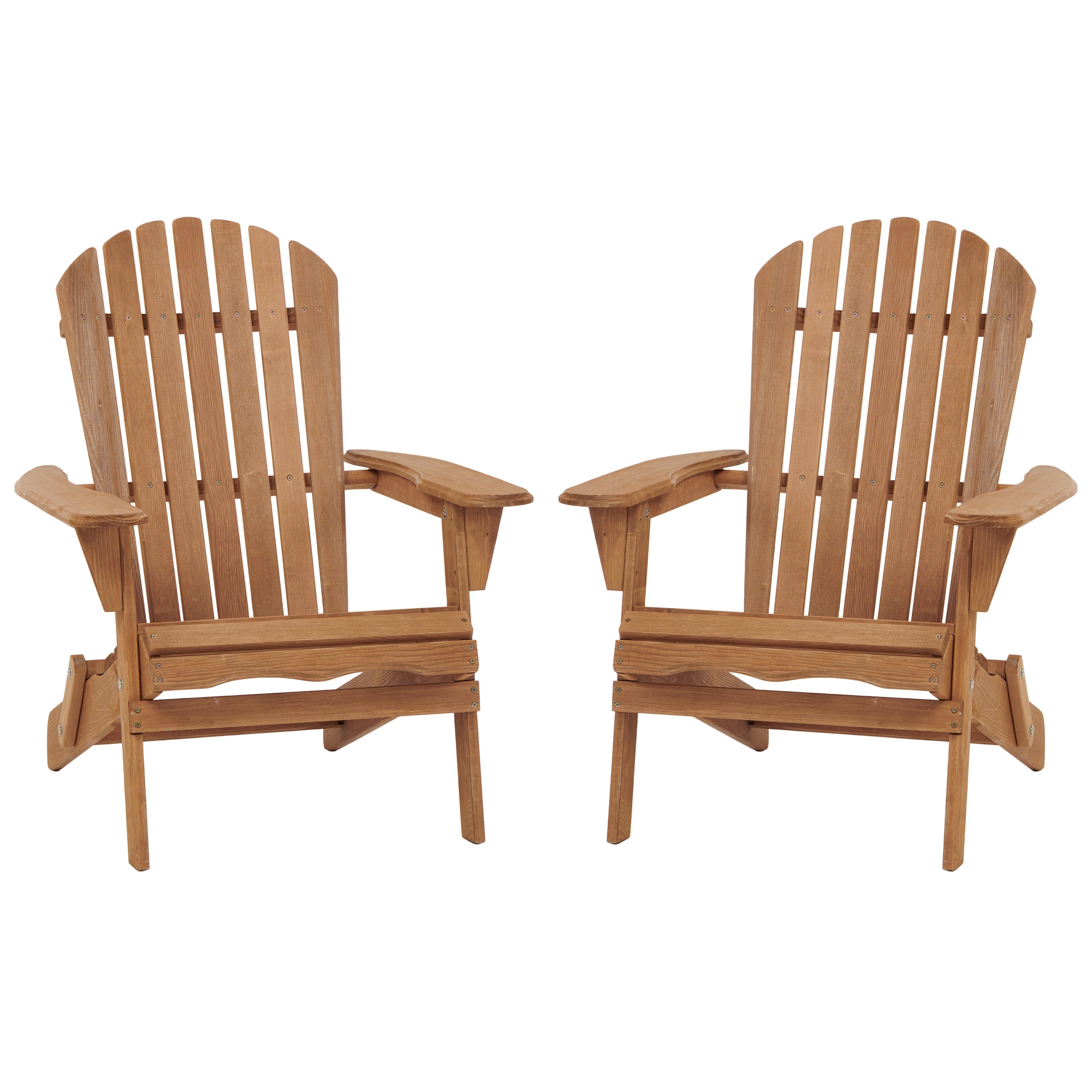Outdoor Wooden Folding Adirondack Chair, Set of 2