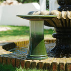 17'' Green Ombre Ceramic Bird Bath