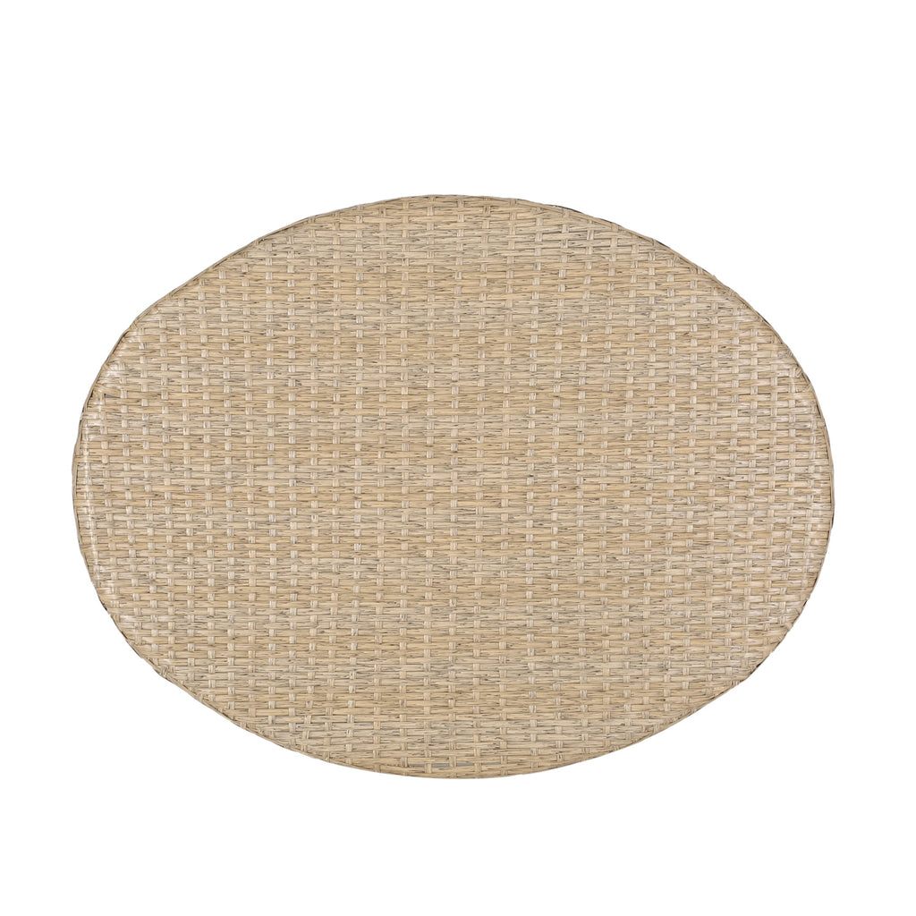 Cultured Outdoor Coffee Table with Wicker Weave Top and Looped Design