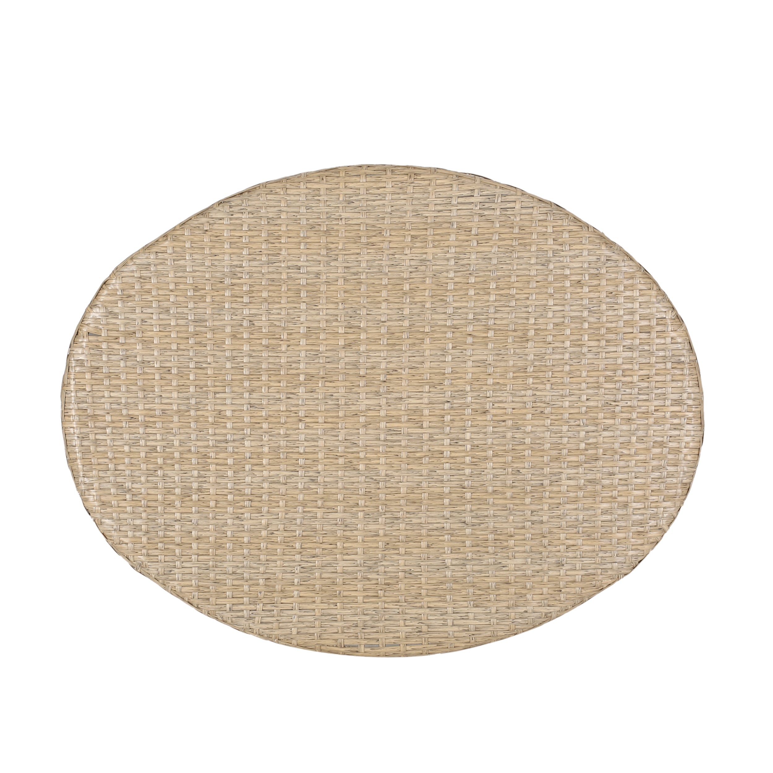 Cultured Outdoor Coffee Table with Wicker Weave Top and Looped Design