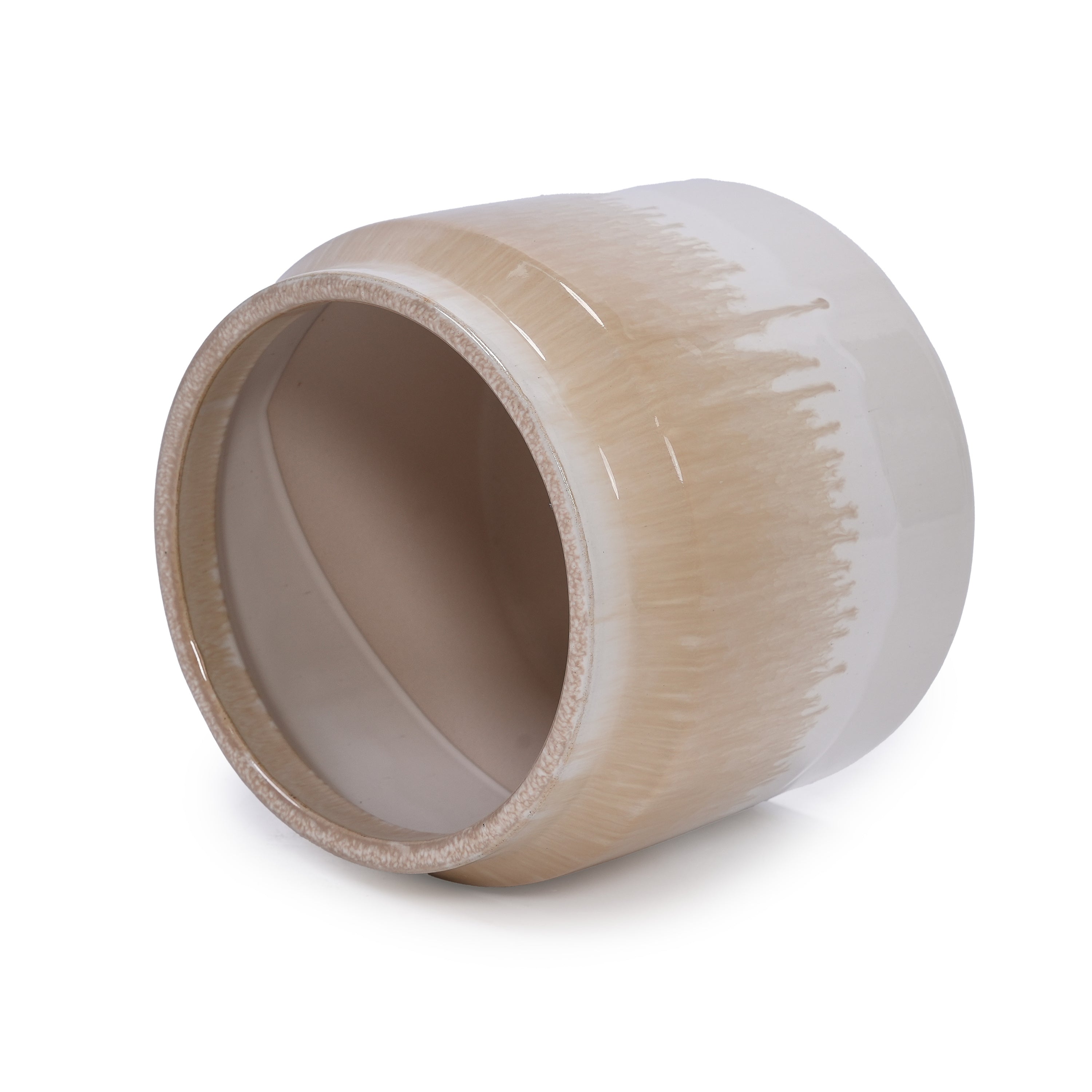 Rumi Beige Handmade Ceramic Planter, Set of 2