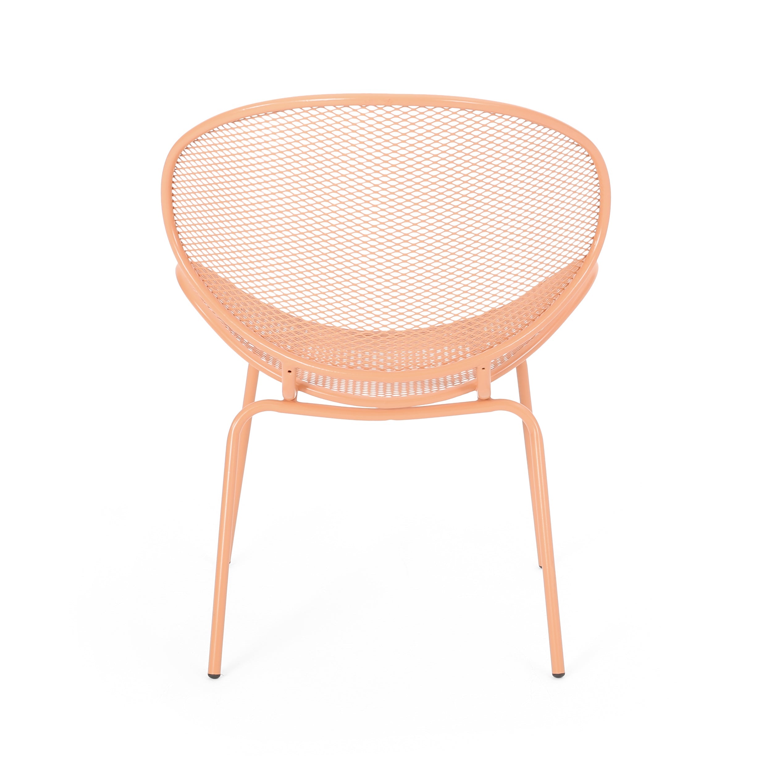 Outdoor Iron Chair with Tapered Legs and Wing Design, Set of 2