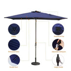 6.5 x 10 ft Rectangular Patio Umbrella with Crank, Base Not Included