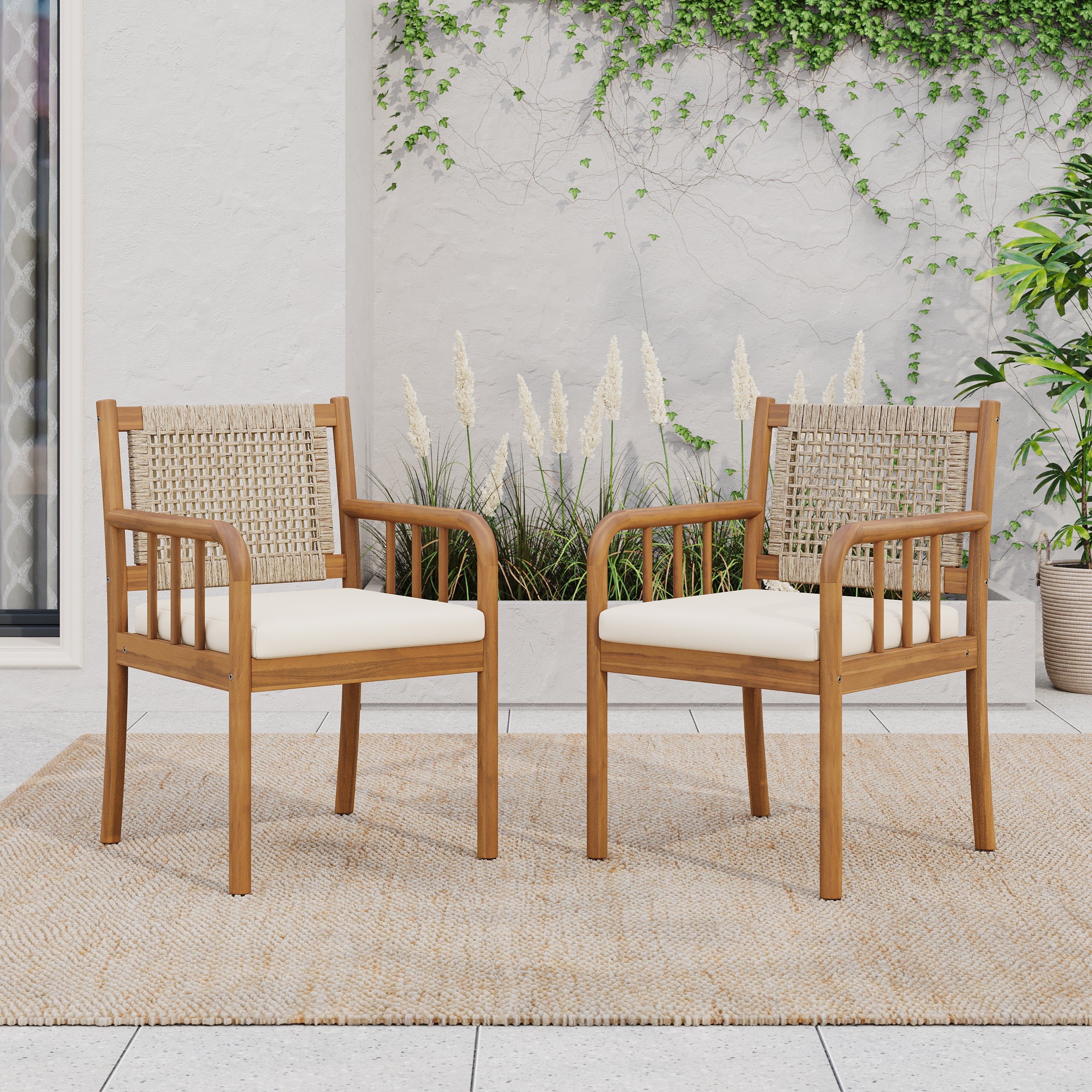 Porto Outdoor Dining Chairs, Set of 2