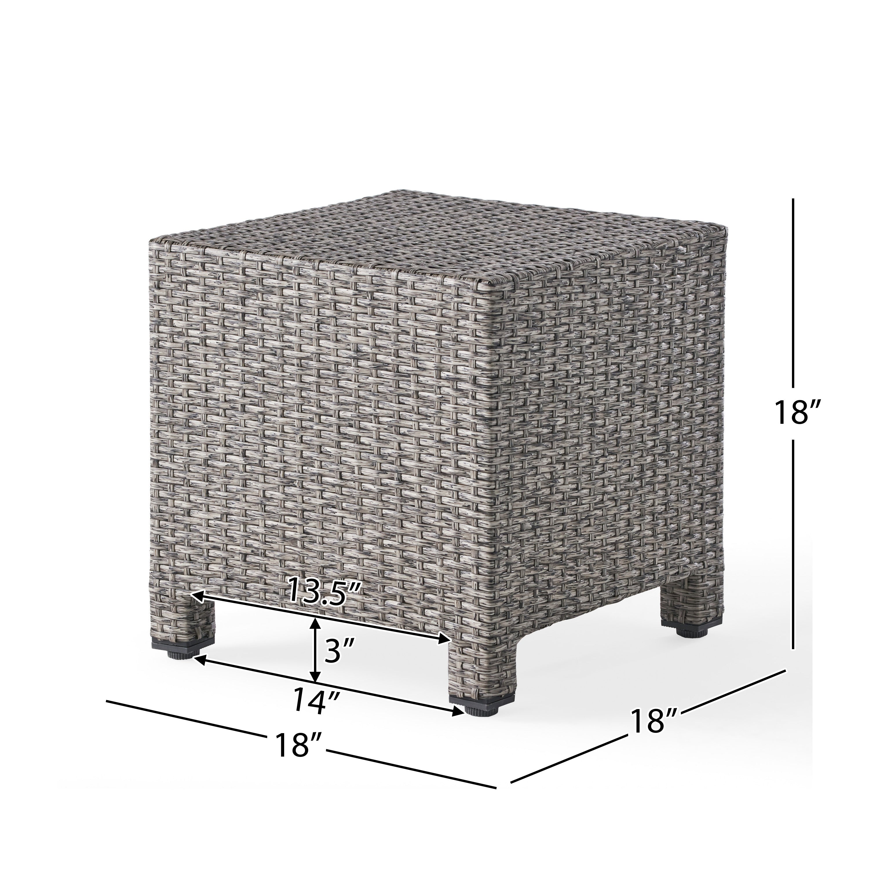 Puerta Rattan Cube Side Table