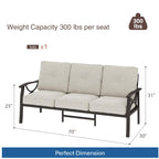Marisol Metal Patio 3 Seater Sofa