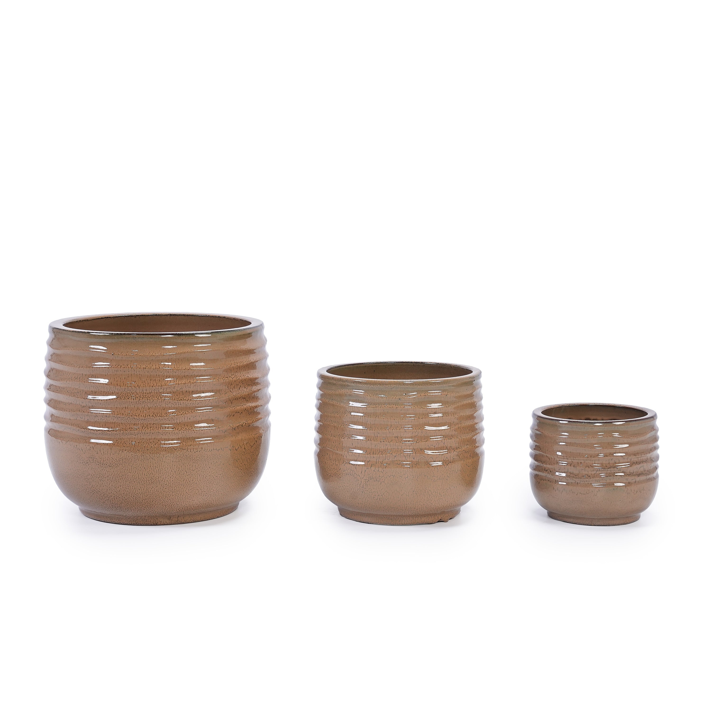 Calan Handmade Glazed Ceramic Planter, Set of 3