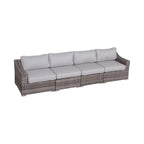 4-Piece Rattan Sectional Seating Set with Cushions