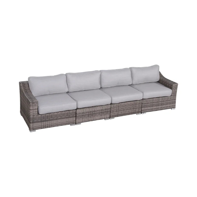 4-Piece Rattan Sectional Seating Set with Cushions