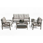 Marisol 5 Piece Metal Patio Furniture Set with 3 Seater Sofa