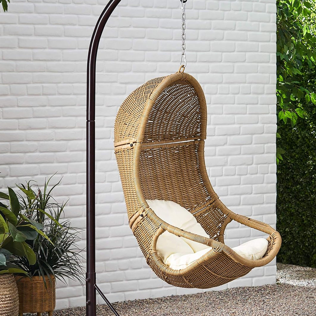 Berrien Outdoor/Indoor Wicker Hanging Swing Chair with 8-Foot Chain