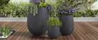 Egg Shaped Lightweight Outdoor Planter, Set of 3