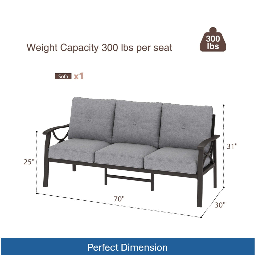 Marisol Metal Patio 3 Seater Sofa