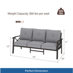 Marisol Metal Patio 3 Seater Sofa