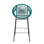 Entwined Outdoor Bar Stool with Ergonomic Design and Footrest, Set of 2