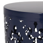 Spherical Outdoor Cylindrical End Table with Iron Cut Design