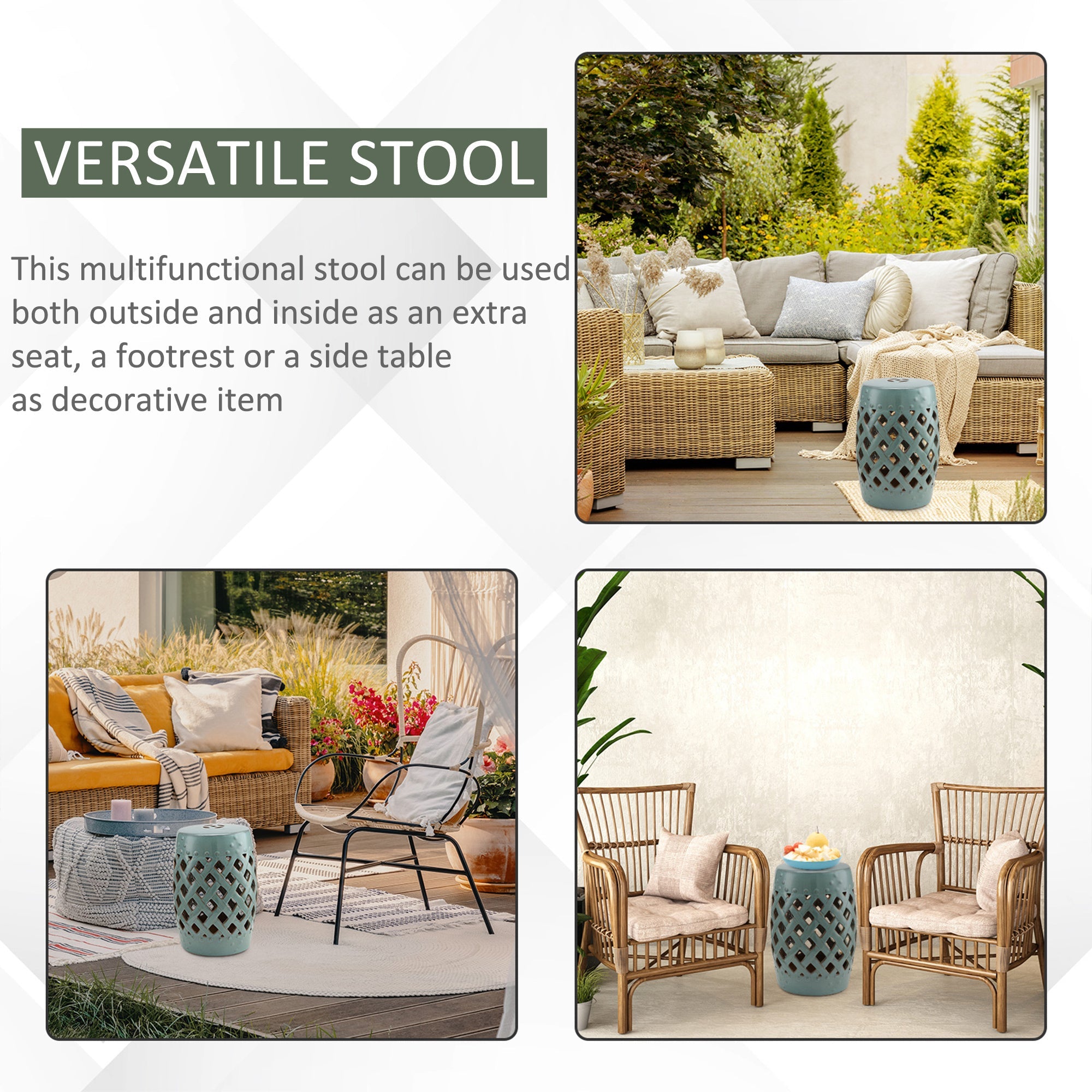 Outsunny Ceramic Garden Stool