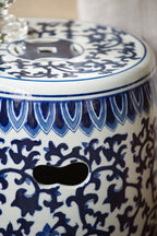 Outdoor Small Porcelain Stool with Dazzling Pattern