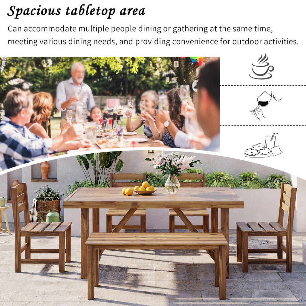 Acacia Wood Outdoor Dining Set