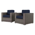 Wicker Outdoor Club Chair, Set of 2