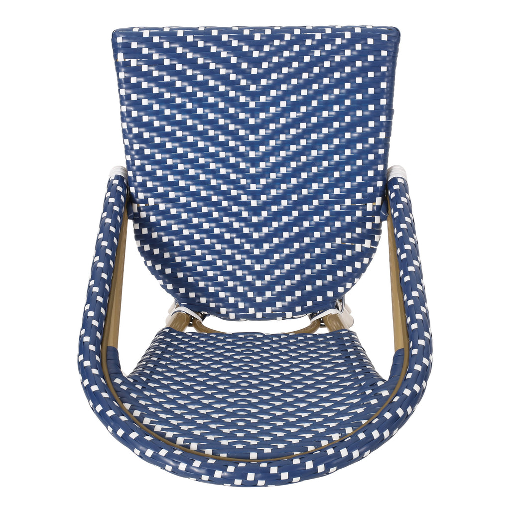 Clifftop 29.5" Outdoor Rattan Bar Stool with Aluminum Frame and Footrest, Set of 2