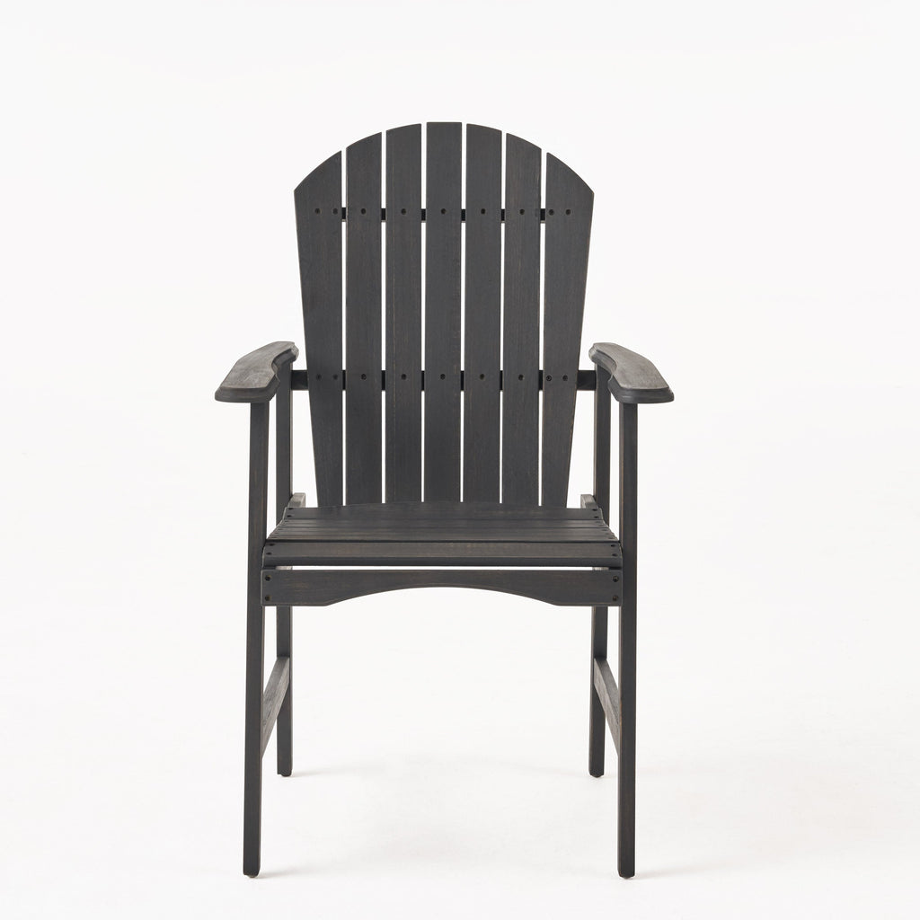 Outdoor Weather Resistant Acacia Wood Adirondack Dining Chairs, Set of 2