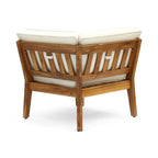 Grenada Outdoor Acacia Wood U-Shape Armless Sectional Sofa