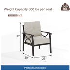 Marisol 5 Piece Metal Patio Furniture Set with 3 Seater Sofa