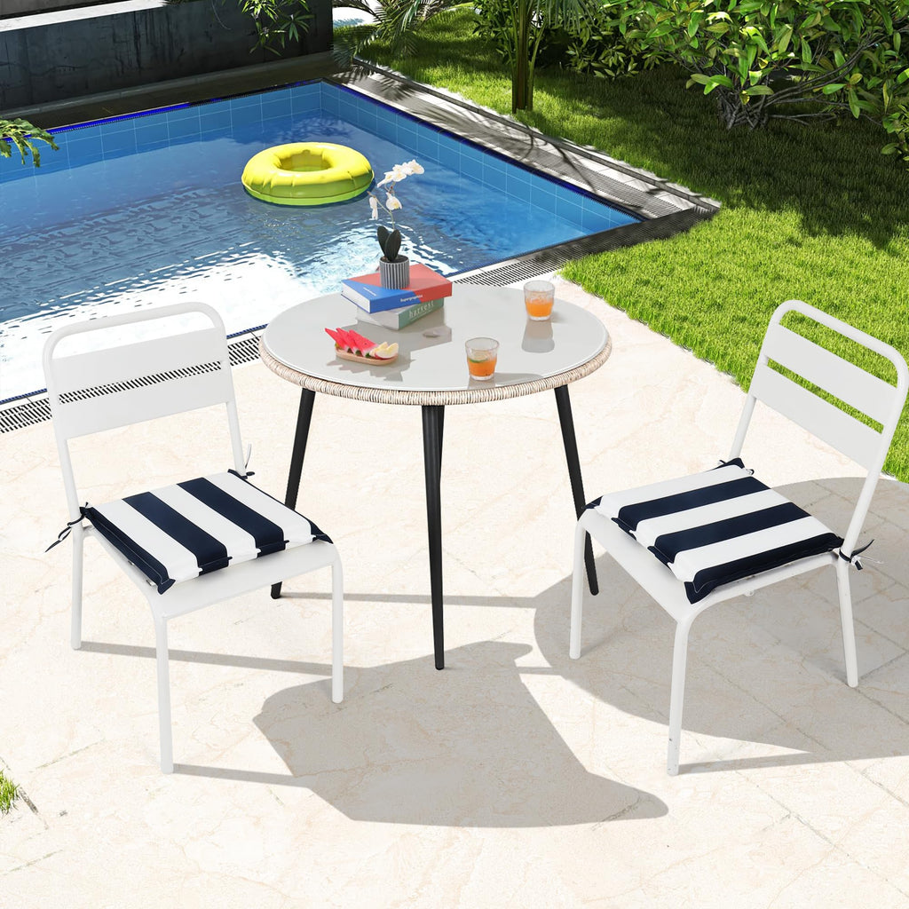 Conjure 4-Piece 15x15" Outdoor Fabric Seat Cushion with Ties