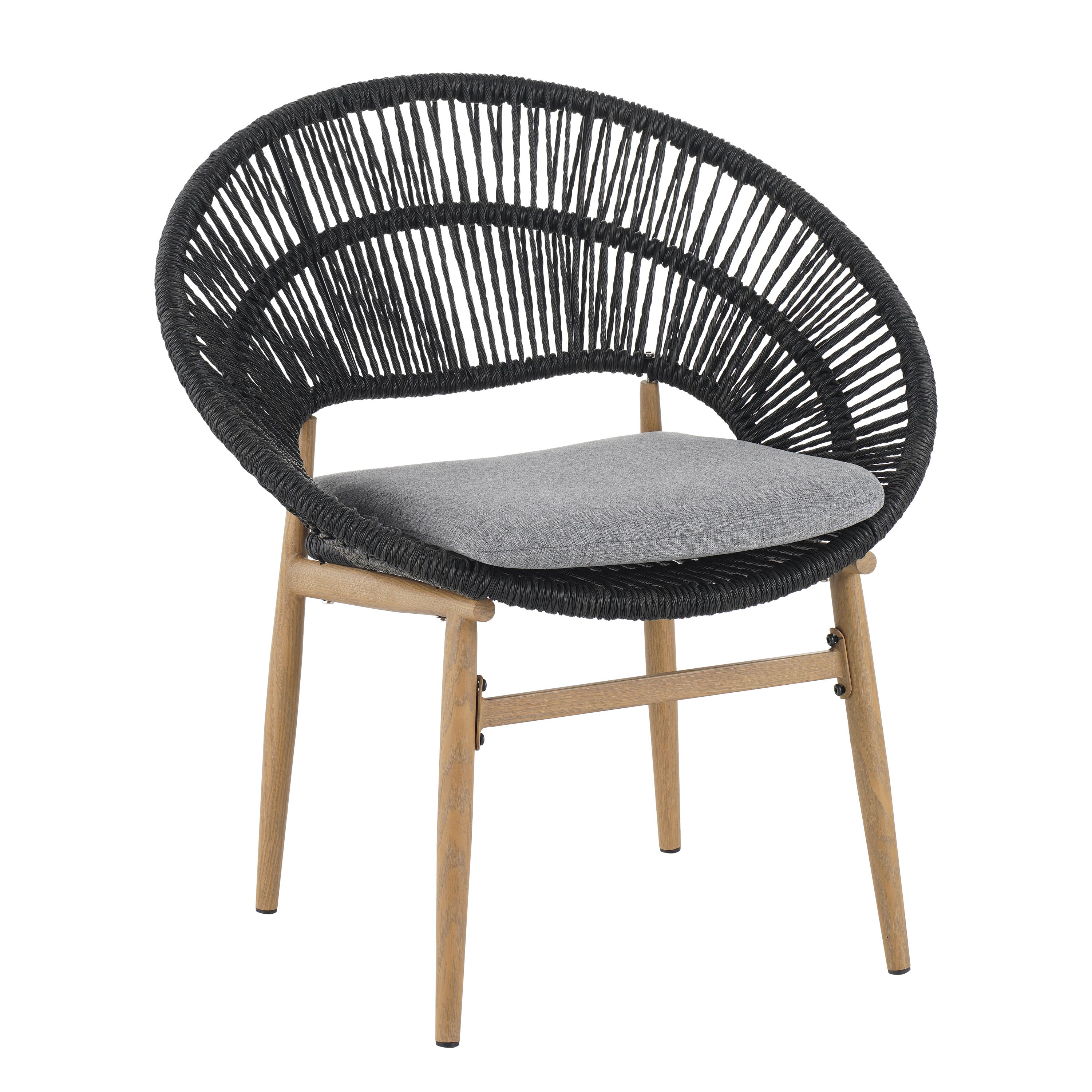 Cyril Outdoor Wicker Papasan Style Dining Chair, Set of 2