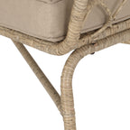 Zircon Outdoor Loveseat with Woven Wicker Weave Design and Back Cushion