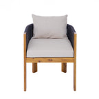 Matera Outdoor Wood & Rope Dining Chairs, Set of 2