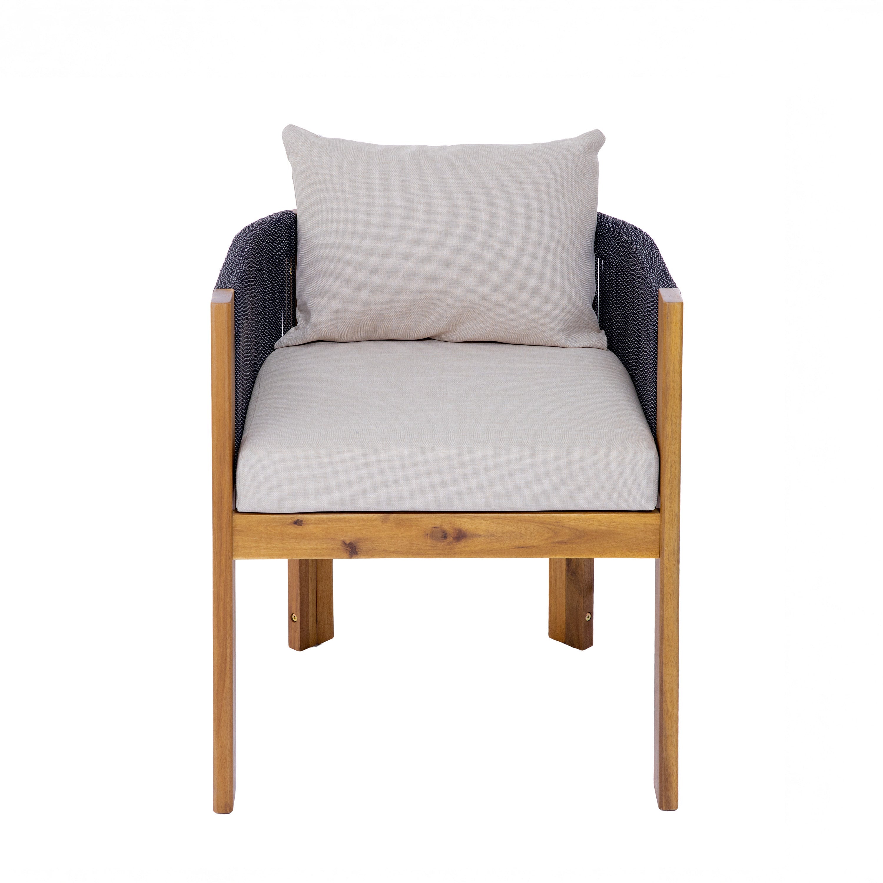 Matera Outdoor Wood & Rope Dining Chairs, Set of 2