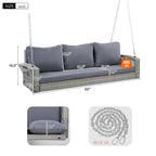 3-Person Large Porch Swing with Cushions