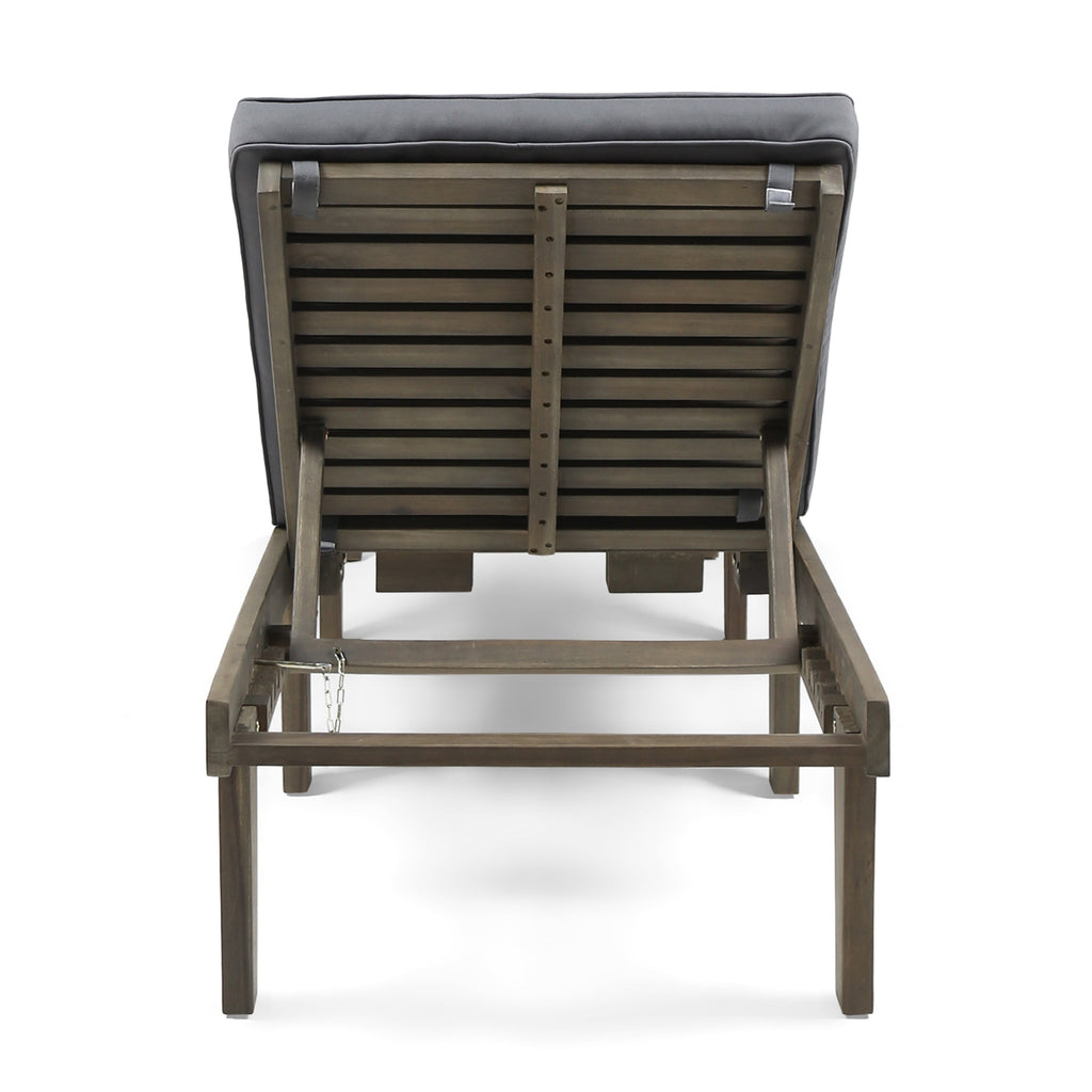 Ariana Acacia Wood Chaise Lounge with Cushion