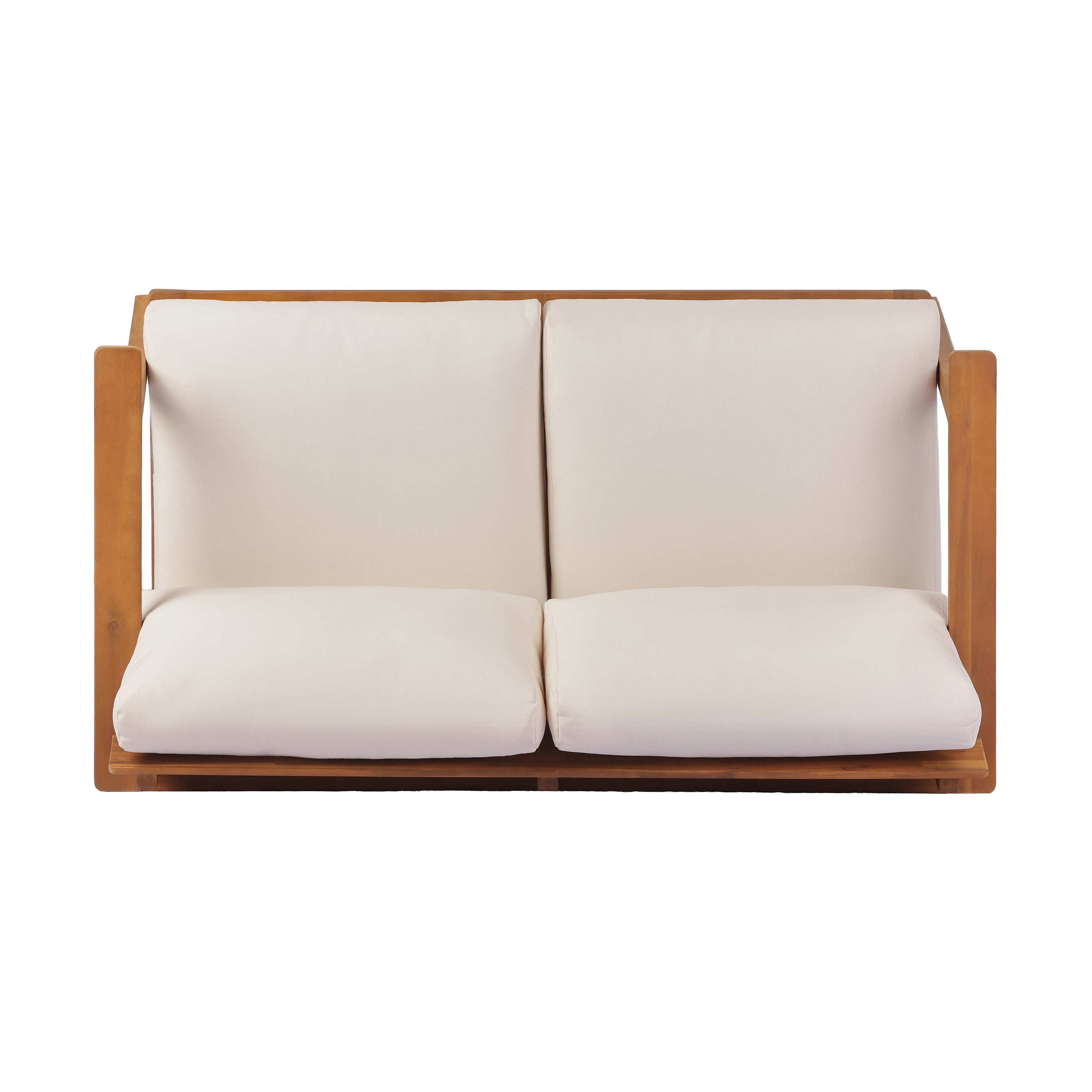 Mid-Century Modern 2-Piece Acacia Wood Outdoor Patio Set