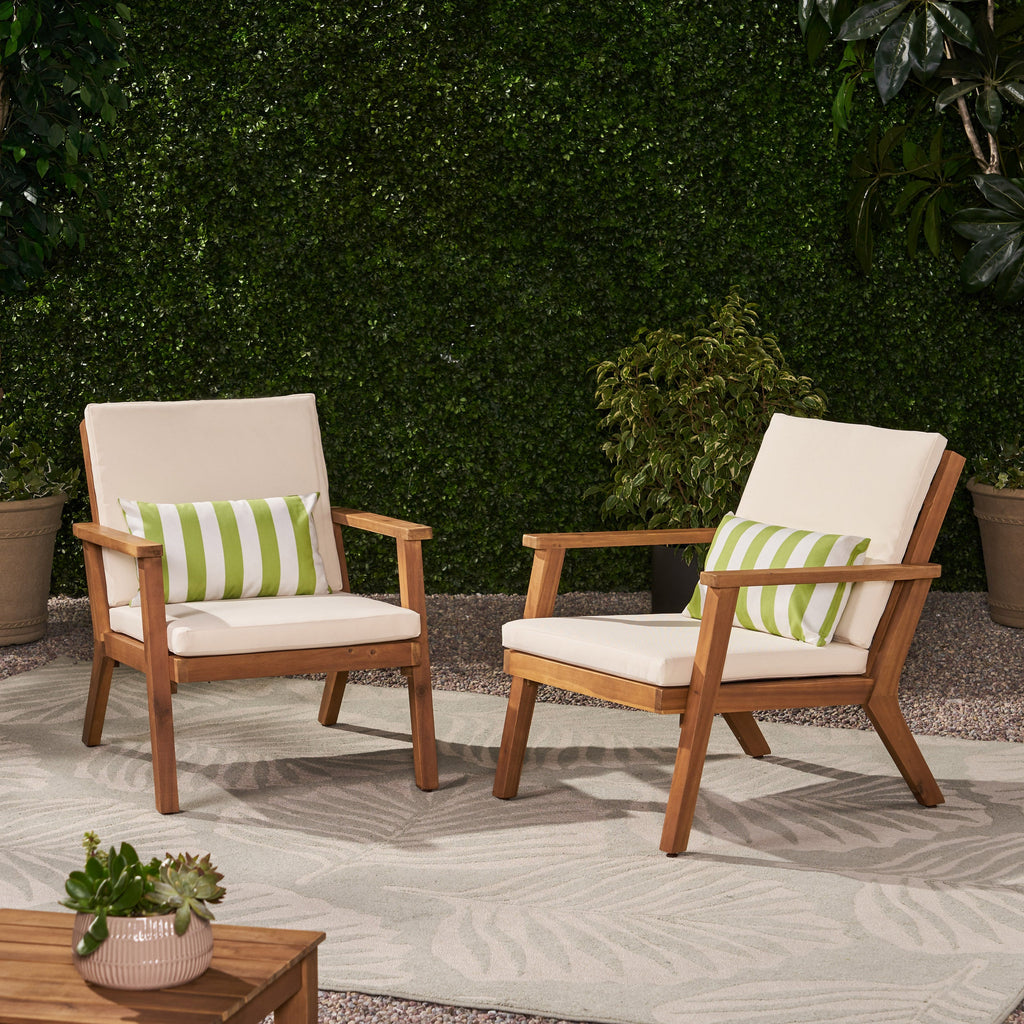 Brixton Outdoor Club Chair with Cushion, Set of 2