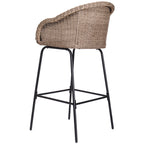 Ladd Outdoor Metal Wicker Barstool, Set of 2