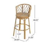 Bohemia Outdoor Brown Wicker Bar Stools, Set of 2