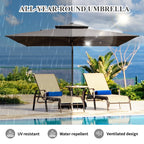 9'x 11' Rectangle Cantilever Umbrella with Center Pole, Base Not Included