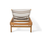 Outdoor Chaise Lounge with Acacia Wood Frame