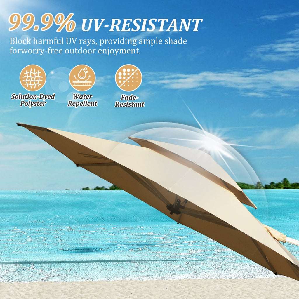 Round Cantilever Umbrella with Center Pole, Base Not Included