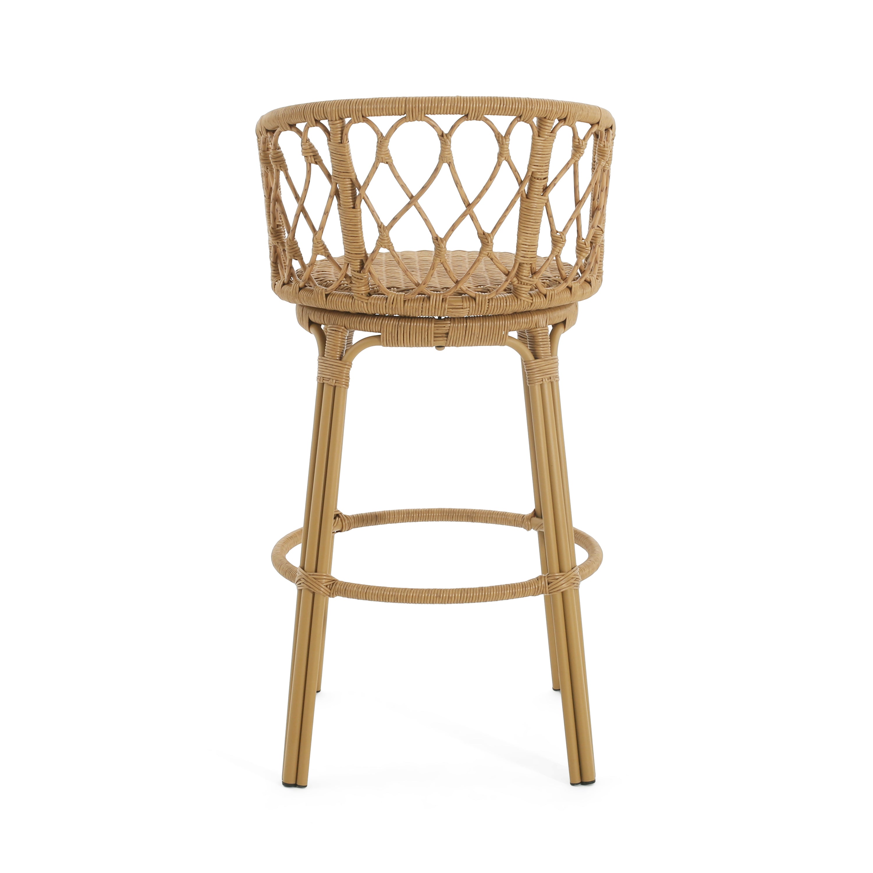 Bohemia Outdoor Brown Wicker Bar Stools, Set of 2