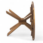 Stanford Outdoor Round Acacia Wood Dining Table with X Base