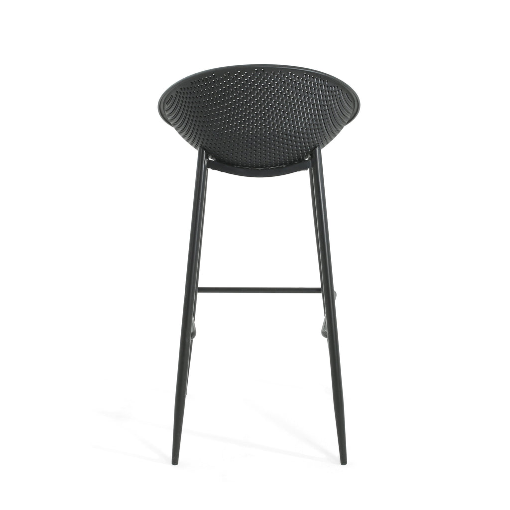 Rhodochrosite Outdoor Bar Stool with Diamond Mesh Pattern and Footrest, Set of 2