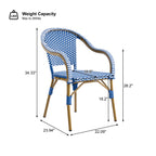 French Bistro Wicker Outdoor Dining Chair, Set of 2