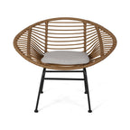 Cordella Outdoor Woven Wicker Chairs with Cushions, Set of 2